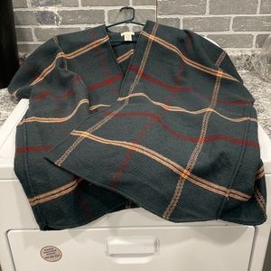 Plaid poncho